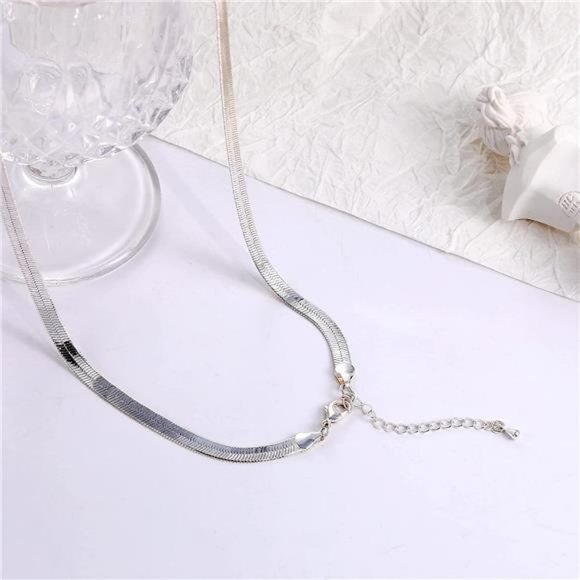 CHESKY 14K Gold/Silver Plated Snake Chain Necklace Herringbone Necklace Gold - Picture 4 of 7